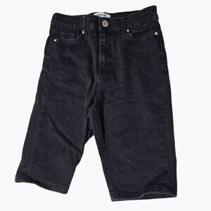 Miss Selfridge Jean Shorts Womens Size 4 Mid Rise Black Denim Bermuda